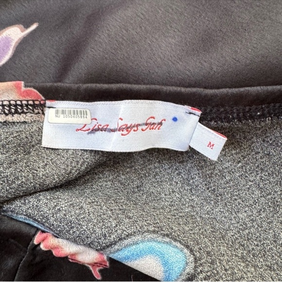 Lisa Says Gah Michelle Butterfly Mini Skirt Satin Black Medium - Picture 5 of 12